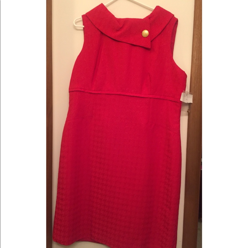 1960s Style Liz Claiborne Red Houndstooth Size 18